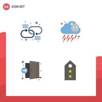 Pictogram Set of 4 Simple Flat Icons of chain er network pollution medical Editable Vector Design Elements