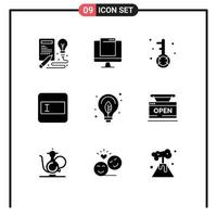 9 Creative Icons Modern Signs and Symbols of energy layout popup form optimization Editable Vector Design Elements