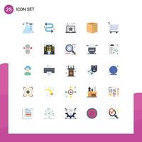 Pack of 25 Modern Flat Colors Signs and Symbols for Web Print Media such as shipping commerce home check estate Editable Vector Design Elements