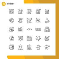 Pictogram Set of 25 Simple Lines of price report chinese options file Editable Vector Design Elements