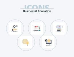 Business And Education Flat Icon Pack 5 Icon Design. online. training. services. services. idea vector