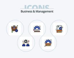 Business And Management Line Filled Icon Pack 5 Icon Design. economy. marketing. global. management. creative vector