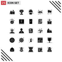 Universal Icon Symbols Group of 25 Modern Solid Glyphs of party balloon lamp mask allergy Editable Vector Design Elements