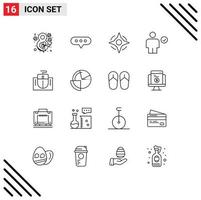 Pictogram Set of 16 Simple Outlines of hardware mouse navigation done check Editable Vector Design Elements