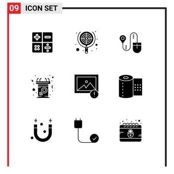 9 9 usuario interfaz sólido glifo paquete de moderno señales y símbolos de alerta mensaje ratón hembra anuncio editable vector diseño elementos