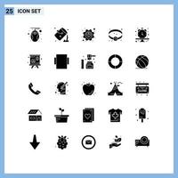 Set of 25 Modern UI Icons Symbols Signs for schedule jewel paint jewelry productivity Editable Vector Design Elements