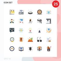 Pack of 25 Modern Flat Colors Signs and Symbols for Web Print Media such as champion pie plate food cake Editable Vector Design Elements