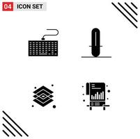 User Interface Pack of 4 Basic Solid Glyphs of hardware graphic type weapon tools Editable Vector Design Elements