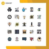 Set of 25 Modern UI Icons Symbols Signs for recycling download body devices cellphone Editable Vector Design Elements