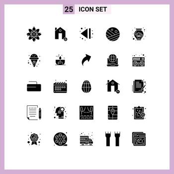 25 Universal Solid Glyphs Set for Web and Mobile Applications pot protein protect proceed multimedia Editable Vector Design Elements