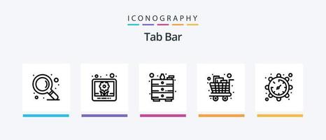 Tab Bar Line 5 Icon Pack Including . support. list. check list. Creative Icons Design vector