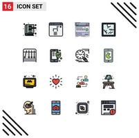 Set of 16 Modern UI Icons Symbols Signs for pendulum mirror rack halloween studio Editable Creative Vector Design Elements