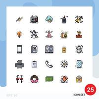 25 Creative Icons Modern Signs and Symbols of marriage flame data management fire spring Editable Vector Design Elements