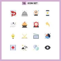 Universal Icon Symbols Group of 16 Modern Flat Colors of quest map location game device Editable Pack of Creative Vector Design Elements