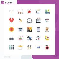 Set of 25 Commercial Flat Colors pack for computer draw delete computer file Editable Vector Design Elements