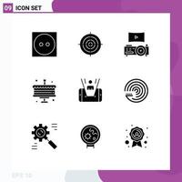 Set of 9 Modern UI Icons Symbols Signs for man mobile point new year cake Editable Vector Design Elements