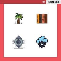 4 Creative Icons Modern Signs and Symbols of palm ubicomp tile design ubiquitous Editable Vector Design Elements