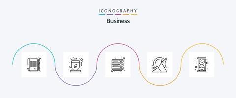 negocio línea 5 5 icono paquete incluso hora. éxito. nube. meta. logrado vector