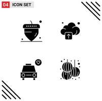 Universal Solid Glyph Signs Symbols of acorn chinese cloud car new Editable Vector Design Elements