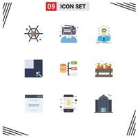 Universal Icon Symbols Group of 9 Modern Flat Colors of data turn influencer layout person Editable Vector Design Elements