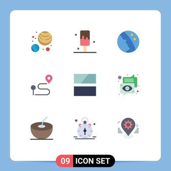 Pack of 9 creative Flat Colors of layout frame skin editing navigation Editable Vector Design Elements