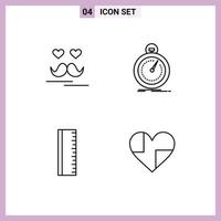 Universal Icon Symbols Group of 4 Modern Filledline Flat Colors of celebrate education moustache optimization school Editable Vector Design Elements