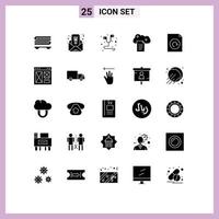 25 Universal Solid Glyph Signs Symbols of reload document music sky docs file storage Editable Vector Design Elements