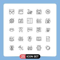 25 Universal Line Signs Symbols of blocker fund teapot website browser Editable Vector Design Elements