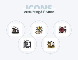 contabilidad y Finanzas línea lleno icono paquete 5 5 icono diseño. certificado. inversión. seguro. hogar. dinero vector
