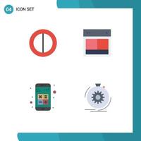 Stock Vector Icon Pack of 4 Line Signs and Symbols for colors apps layout website interaction Editable Vector Design Elements