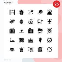 Set of 25 Modern UI Icons Symbols Signs for menu sport comet kick football Editable Vector Design Elements