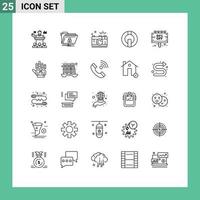 Modern Set of 25 Lines and symbols such as crypto io coin network capture photo Editable Vector Design Elements