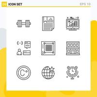 9 Creative Icons Modern Signs and Symbols of development coding report app growth Editable Vector Design Elements