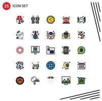 Set of 25 Modern UI Icons Symbols Signs for dnner sweet home shared love user Editable Vector Design Elements