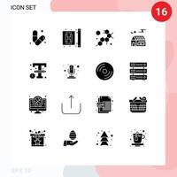 16 Creative Icons Modern Signs and Symbols of design sun form house science Editable Vector Design Elements