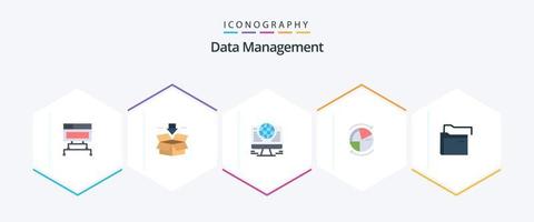 Data Management 25 Flat icon pack including data. network. computer. graph. data vector