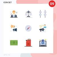 9 Universal Flat Colors Set for Web and Mobile Applications navigation instagram strategy speaker loud Editable Vector Design Elements