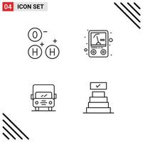 Mobile Interface Line Set of 4 Pictograms of ho van ampere auto check mark Editable Vector Design Elements