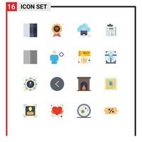 Pack of 16 Modern Flat Colors Signs and Symbols for Web Print Media such as avatar grid data report healthcare Editable Pack of Creative Vector Design Elements