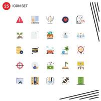 25 User Interface Flat Color Pack of modern Signs and Symbols of coding heart teacher award education Editable Vector Design Elements