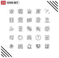 Pictogram Set of 25 Simple Lines of bird twitter trolly wealth coin Editable Vector Design Elements