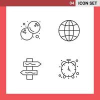 Universal Icon Symbols Group of 4 Modern Filledline Flat Colors of coconut road world design clock Editable Vector Design Elements