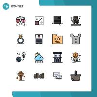 16 Creative Icons Modern Signs and Symbols of marriage diamound hipster ring scent Editable Creative Vector Design Elements