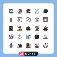 Set of 25 Modern UI Icons Symbols Signs for vinyl phonograph agriculture dj vegetable Editable Vector Design Elements