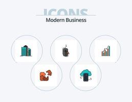 Modern Business Line Filled Icon Pack 5 Icon Design. event. business. analytics. calendar. statistics vector