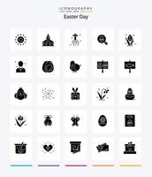 Creative Easter 25 Glyph Solid Black icon pack  Such As egg. easter. easter. egg. easter vector