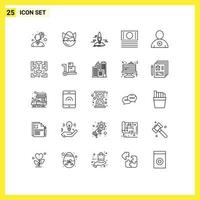 Group of 25 Modern Lines Set for new shop launch ecommerce space Editable Vector Design Elements