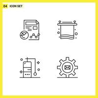 Pictogram Set of 4 Simple Filledline Flat Colors of report diving analytics interior vacation Editable Vector Design Elements