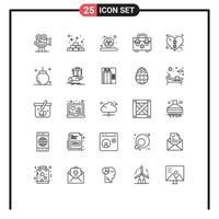 Modern Set of 25 Lines and symbols such as health bandage money tools bag Editable Vector Design Elements