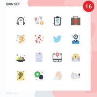 16 Flat Color concept for Websites Mobile and Apps park slider paper suitcase briefcase Editable Pack of Creative Vector Design Elements